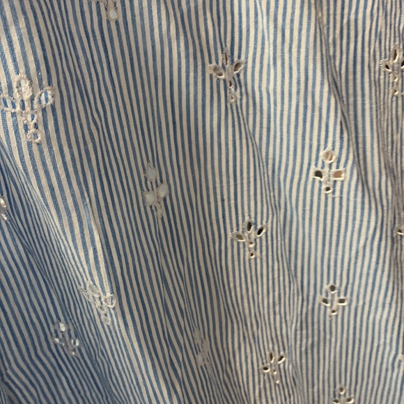 Anthropologie cezzane nightgown lounge dress new size small eyelet blue white - Picture 9 of 9